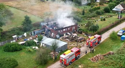 Pożar w stolarni w Płastkowie