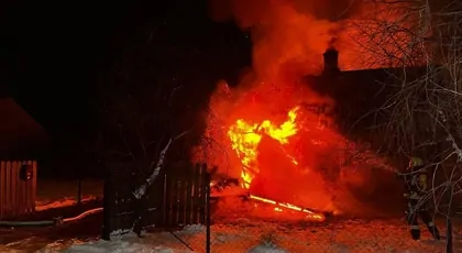 Pożar domu w Węglowie