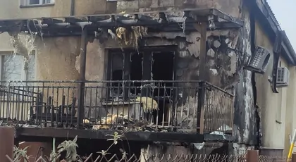 Pożar domu w Milanówku