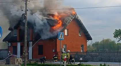 Pożar domu w Rozwadach