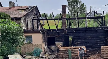 Pożar w miejscowości Pogorzany