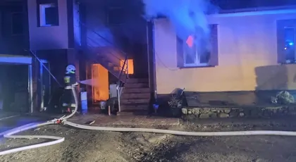 Pożar domu w Mokrym