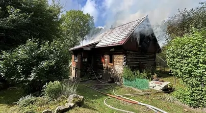 Pożar domu w Nowej Górze