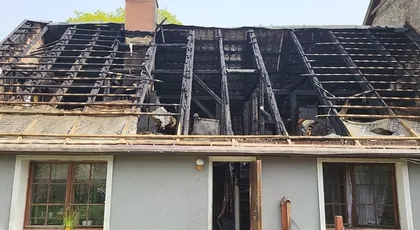 Pożar w miejscowości Oświno