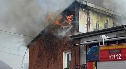 Pożar w miejscowości Klimontów - Bożena Przybył