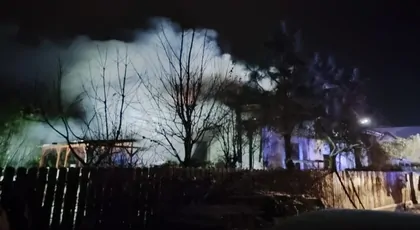 Ogromny pożar domu we wsi Ludwinów