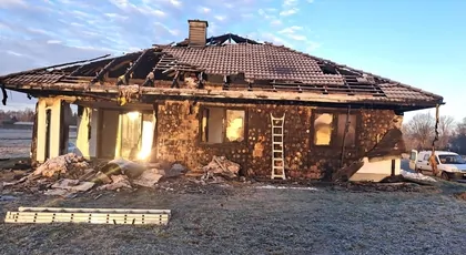 Pożar nowego domu w Luszowicach