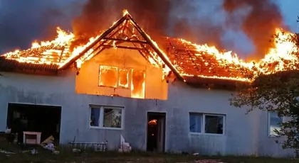 Pożar domu w miejscowości Jaksice