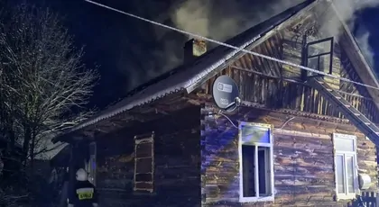 Pożar domu w Sasinach