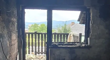 Pożar domu w Biernej