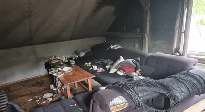 Pożar domu w miejscowości Ołobok