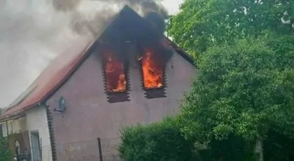 Pożar domu w Buszkowicach
