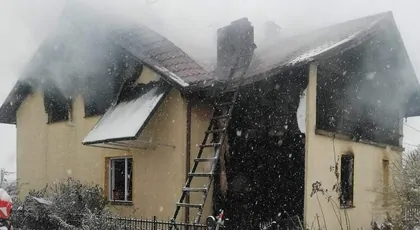 Pożar domu w miejscowości Majdan Moniacki