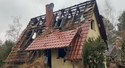 Pożar domu w Sławicy