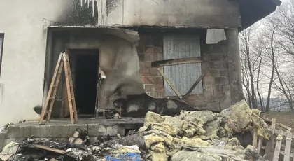 Pożar domu w Inwałdzie