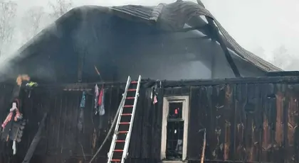 Pożar domu we wsi Ciemianka