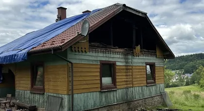 Pożar domu w Kąśnej Dolnej