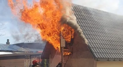 Pożar domu w Olszynach
