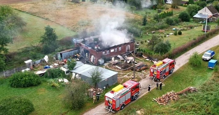 Pożar w stolarni w Płastkowie