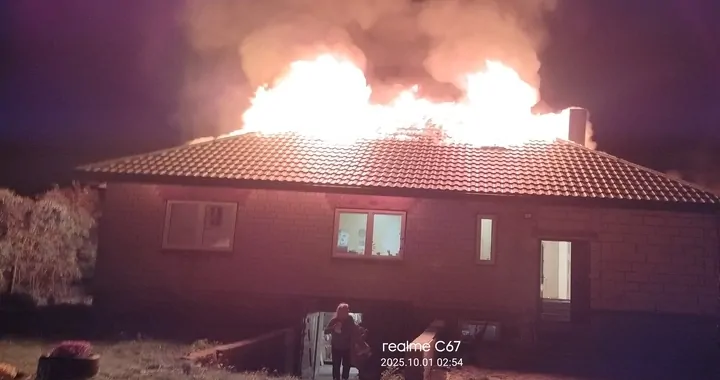 Pożar domu w Wymysłowie