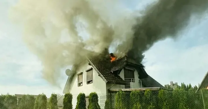 Pożar domu w Dolaszewie