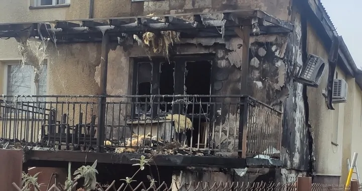 Pożar domu w Milanówku