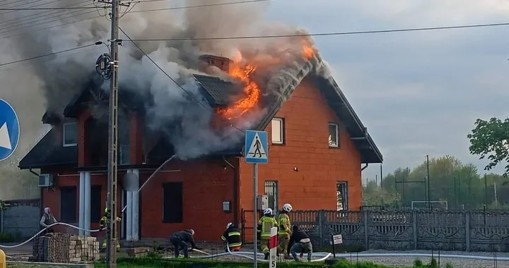 Pożar domu w Rozwadach