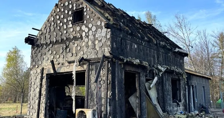 Pożar domu w Miłowie