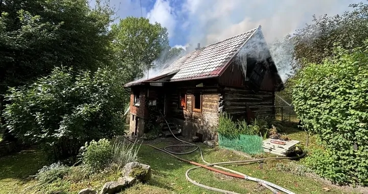 Pożar domu w Nowej Górze