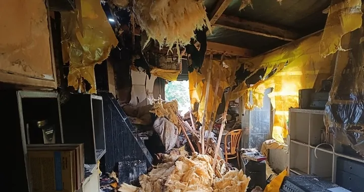 Pożar domu w Tatyni