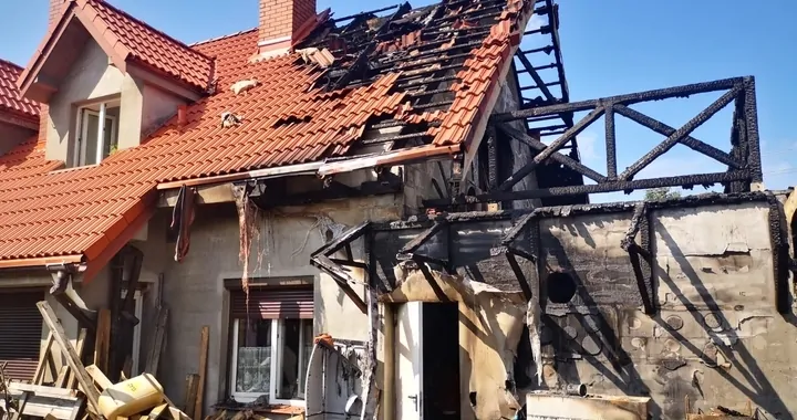 Pożar domu w Jerzmanowej