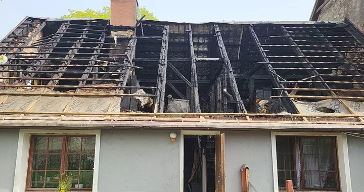 Pożar w miejscowości Oświno