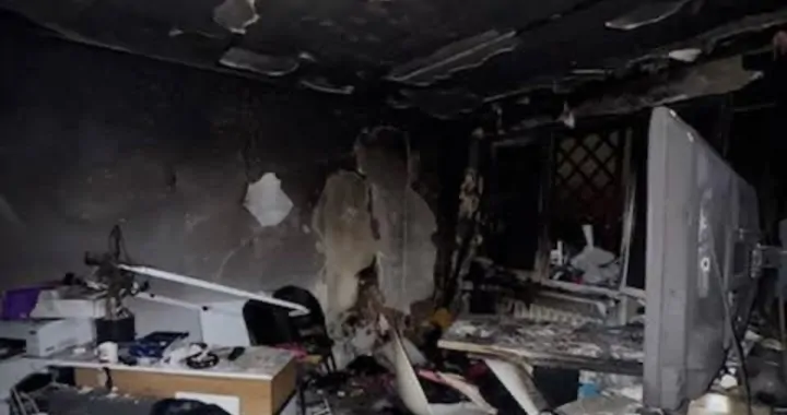 Pożar mieszkania na Saskiej Kępie