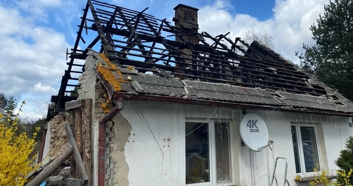 Pożar domu w Ortowicach