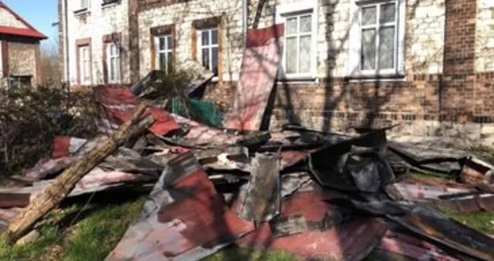 Pożar kamienicy w Będzinie