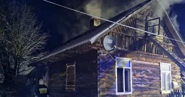 Pożar domu w Sasinach
