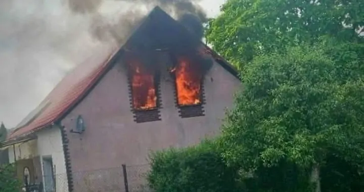 Pożar domu w Buszkowicach