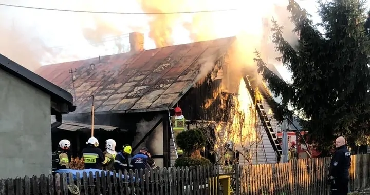 Pożar domu w Pilawie