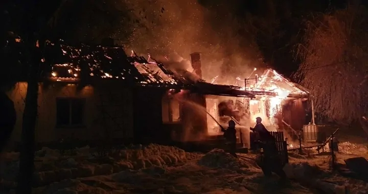 Pozar domu w Sobolowie