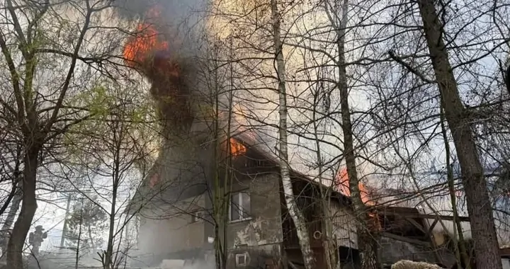 Pożar w miejscowości Nowe Rybie