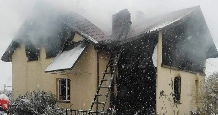 Pożar domu w miejscowości Majdan Moniacki