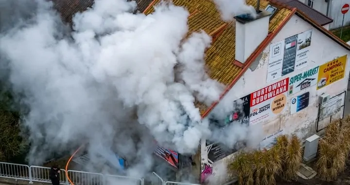 Pożar domu w Mikołajkach