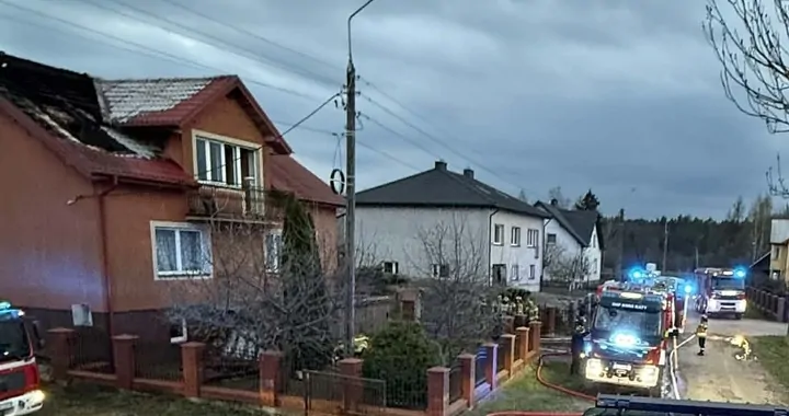 Pożar domu w Cwalinach Małych