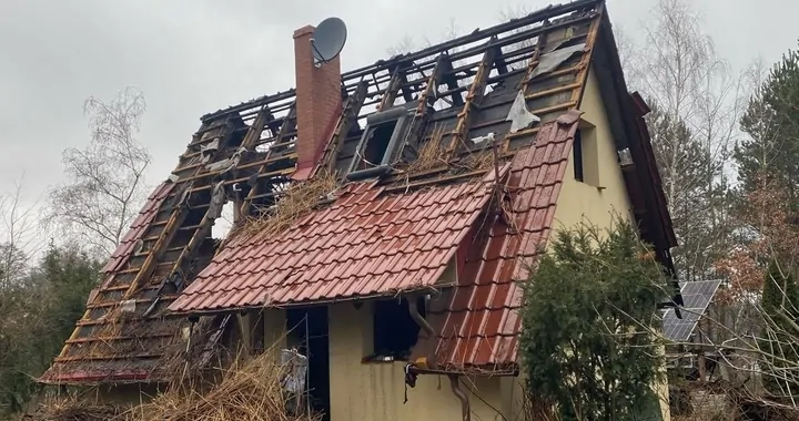 Pożar domu w Sławicy