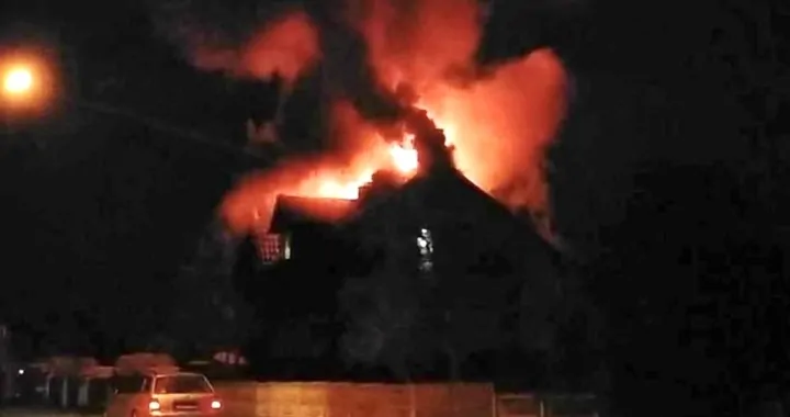 Pożar w miejscowości Morsko