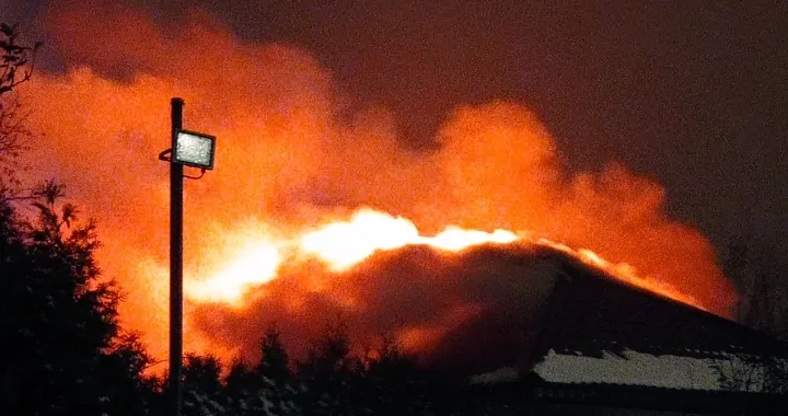 Ogromny pożar domu w Borównie