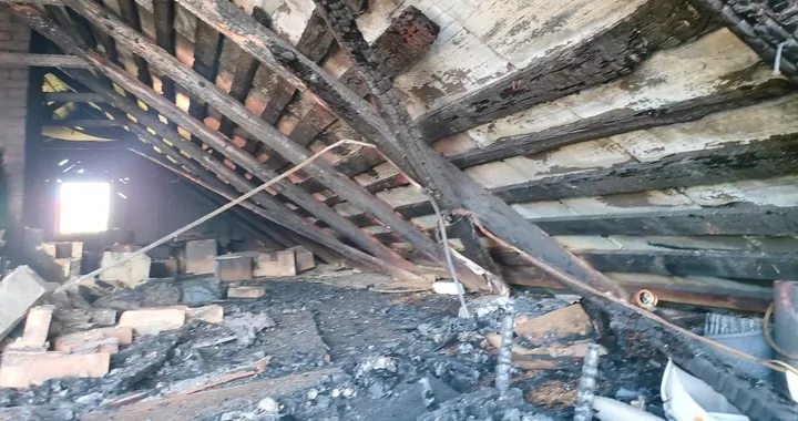 Pożar domu w Kojłach