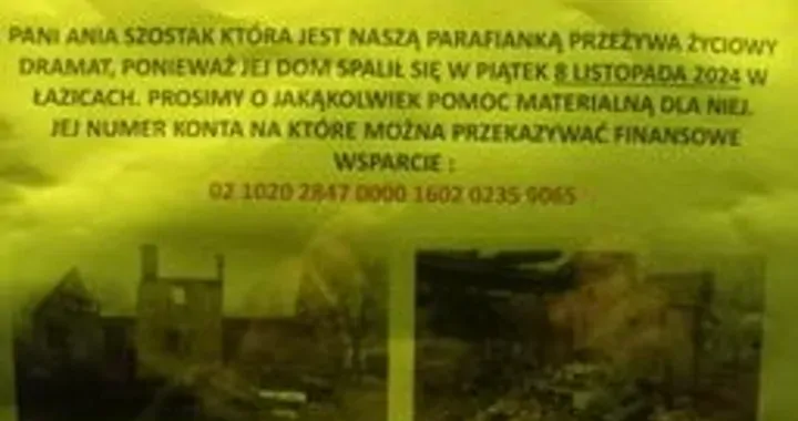 Zbiórka pieniędzy na odbudowę