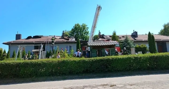 Pożar budynku socjalnego w Jabłowie