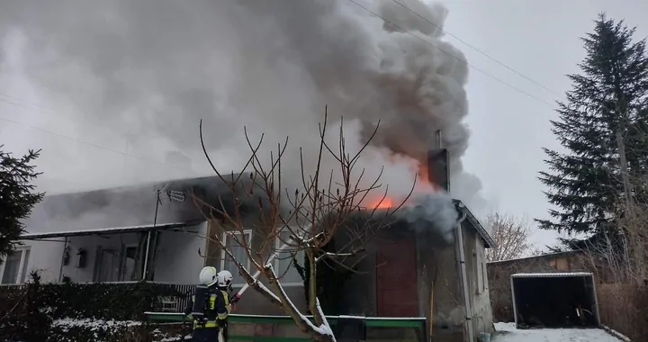 Pożar domu w Lutomiersku